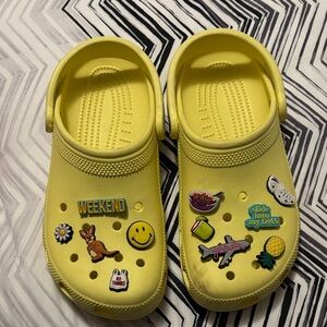 Yellow Crocs Including Jibetz